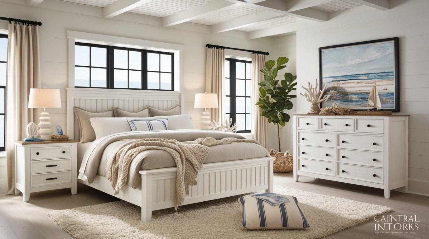 Whitewash White King-Size Bedroom Set