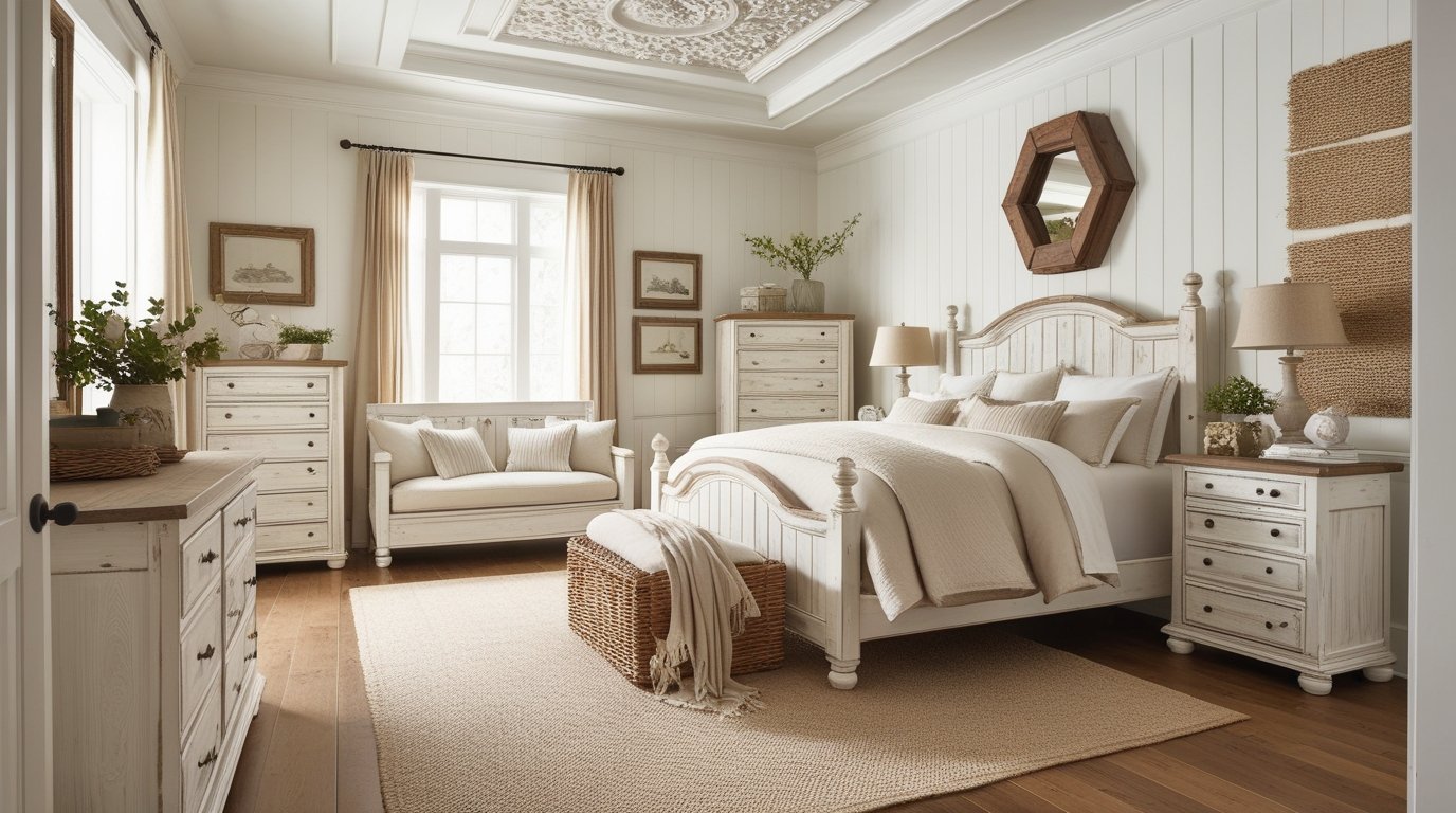 White King Size Bedroom Set