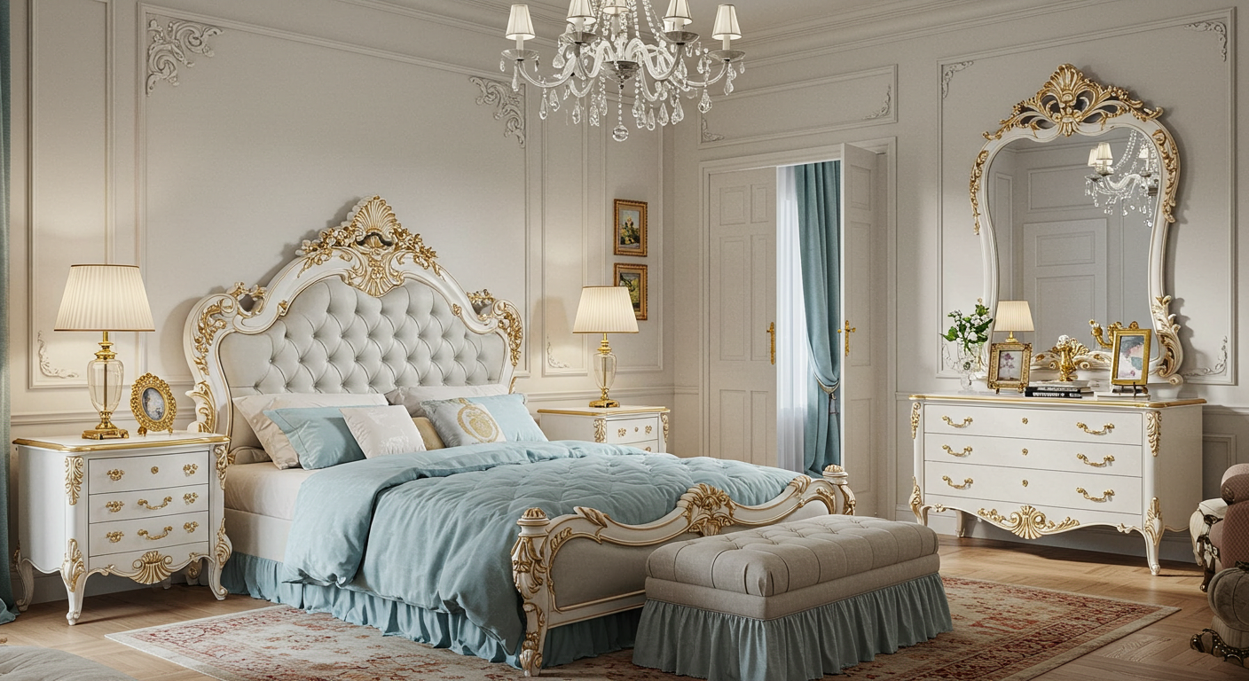 White King Size Bedroom set