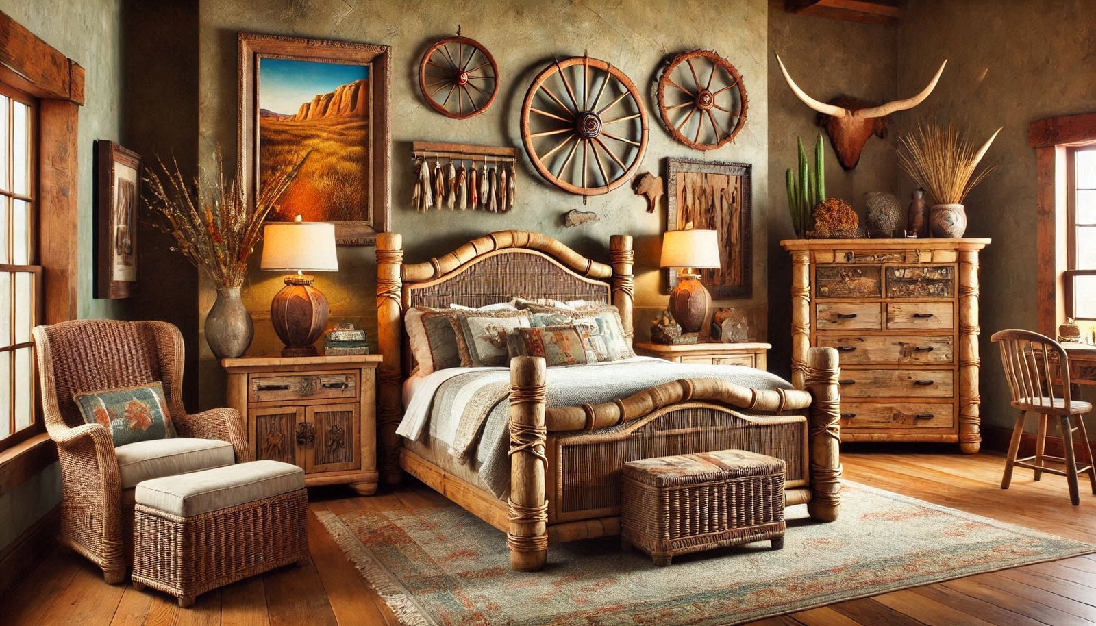 Wood bedroom set