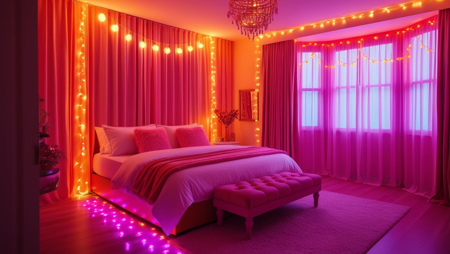 Bedroom Decor with fairy lights