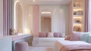 Girl room mirror decor 